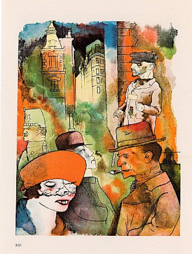 George Grosz, Dämmerung, 1922 Aquarell XVI aus der Mappe Ecce Homo Gustav-Lübcke-Museum © Estate of George Grosz, Princeton, N.J. / VG Bild-Kunst, Bonn 2026